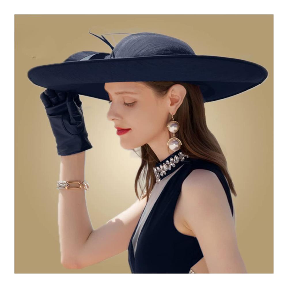 Eleganter Damen-Fedora für Hochzeit und Party Schwarzer Trilby mit großer Krempe für stilvolle Anlässe – Zeitlose Eleganz