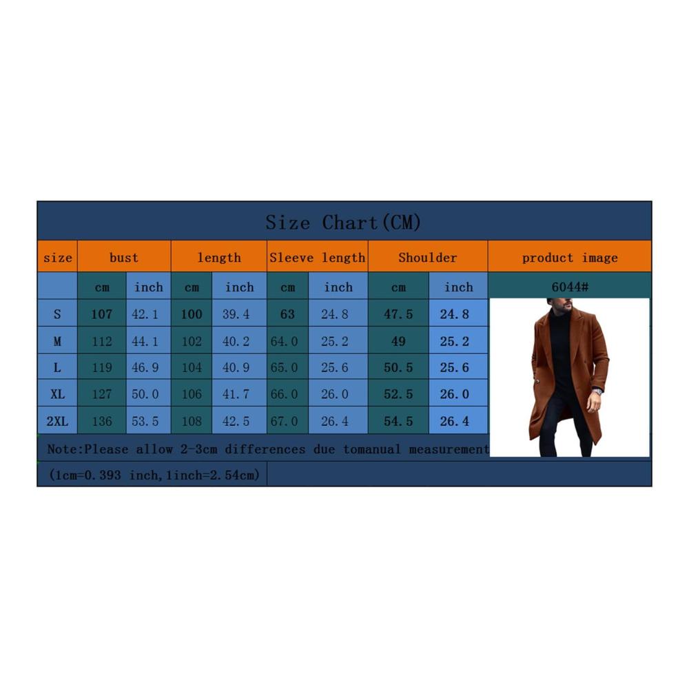 Eleganter Herren Tweed Trenchcoat für Herbst/Winter mit dickem Revers und langem Schnitt – Stilvoller Look für kalte Tage in der Stadt