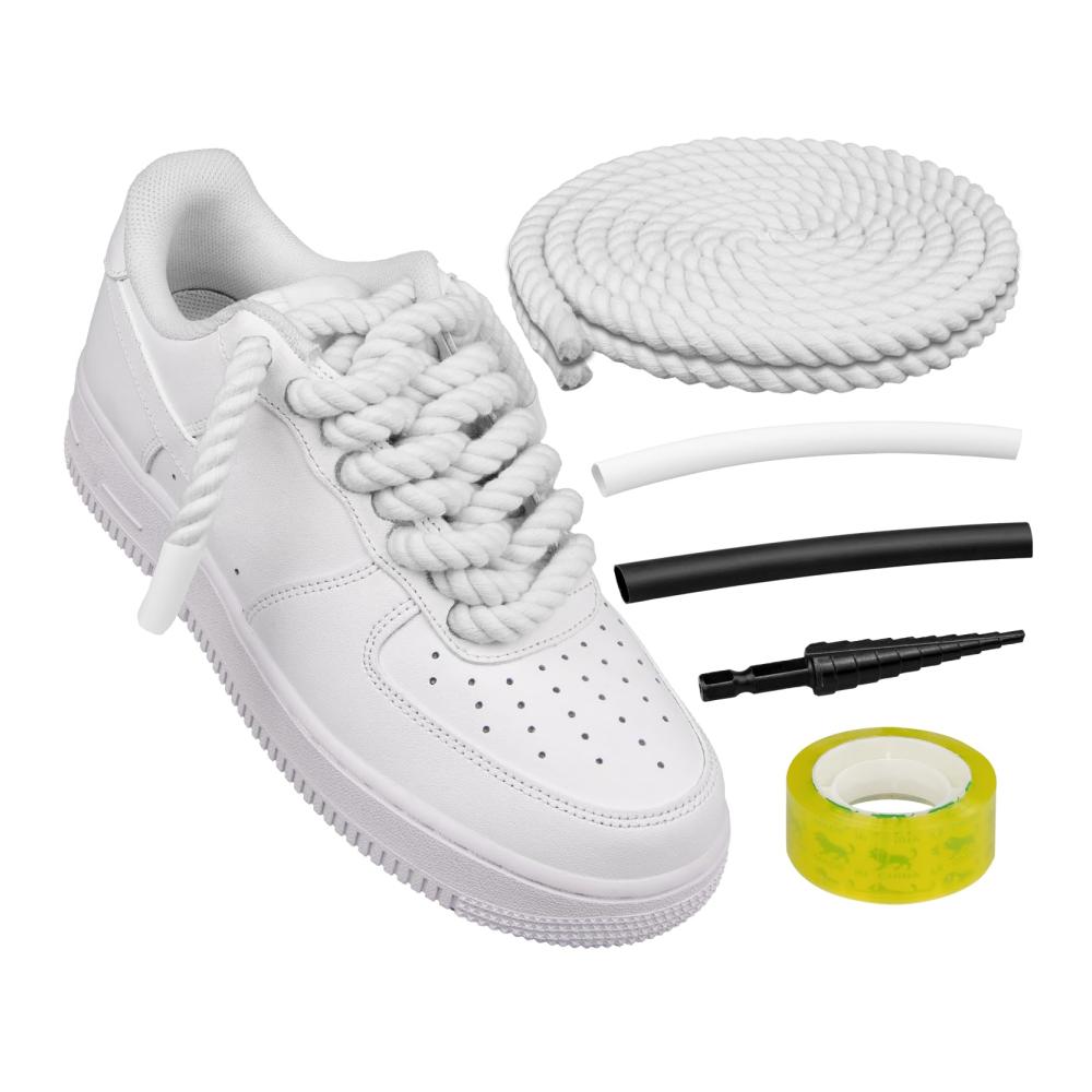 Entfesseln Sie Ihren Style Dick gedrehte Baumwoll-Schnürsenkel für Air Force 1. Perfekt für DIY-Anpassungen und Sneaker-Enthusiasten. Große Auswahl an Farben und Zubehör