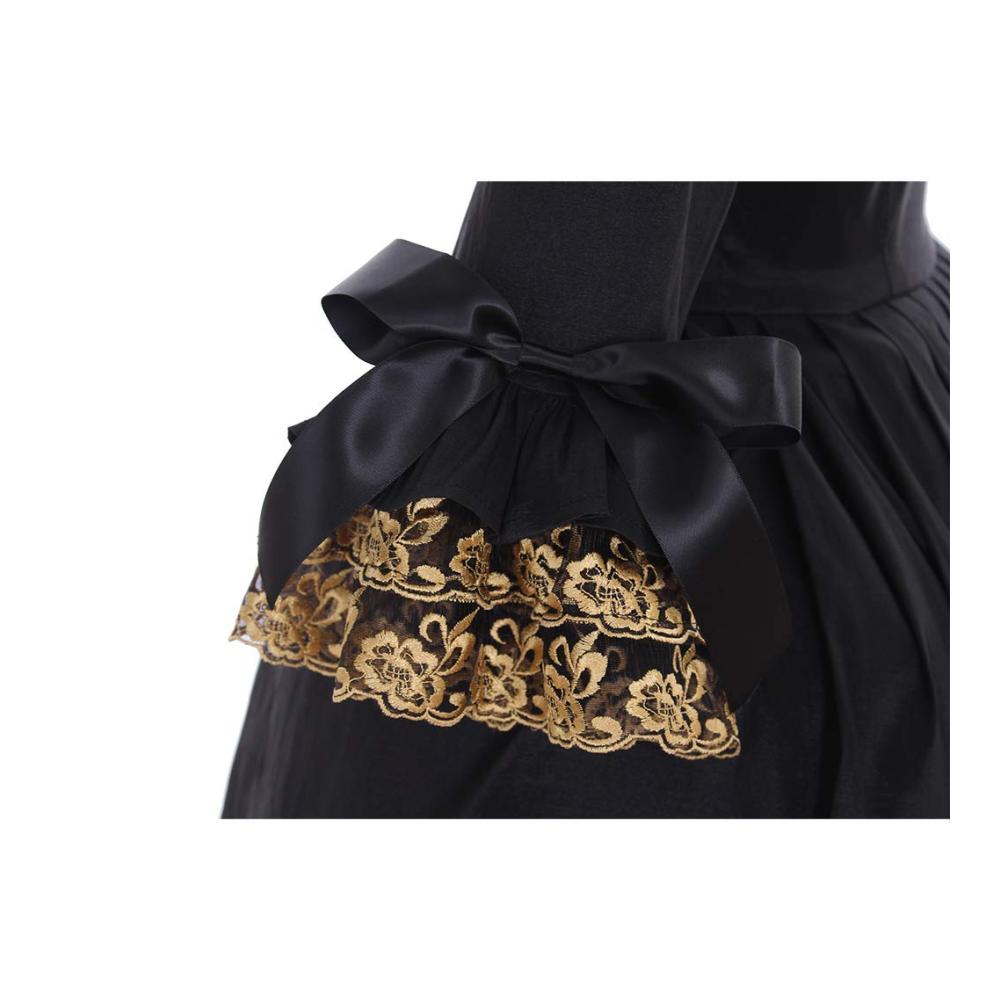 Exquisites viktorianisches Rokoko-Kleid für Damen Zeitlose Eleganz für Ihre Freizeit! Schwarz Renaissance-Stil. Gönnen Sie sich Stil und Komfort