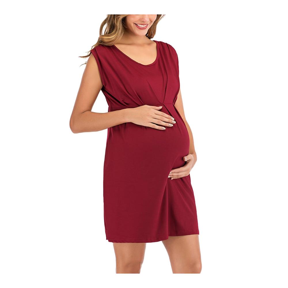 Entzückendes Damen Umstandskleid - Sommerliche Eleganz für Schwangerschaft - Ärmelloses Kleid für stilvolle Mütter - Perfekte Kombination aus Komfort und Stil - Ideal für den lässigen Look