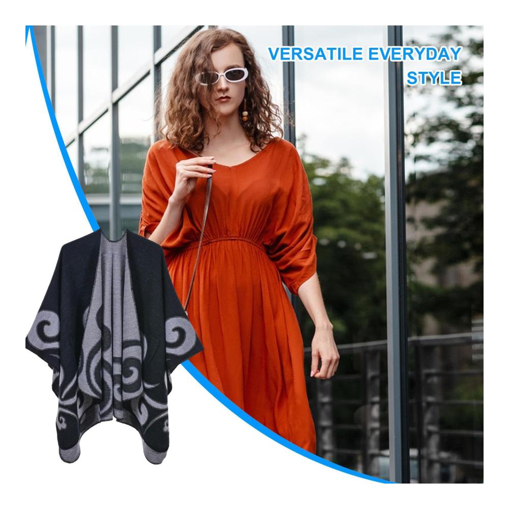 Luxuriöse Umschlagtücher Damen Poncho für Winterstil - Eleganter Wickelschal für Date-Nächte Büro und Reisen - Perfekte Ergänzung zu Ihrem Outfit