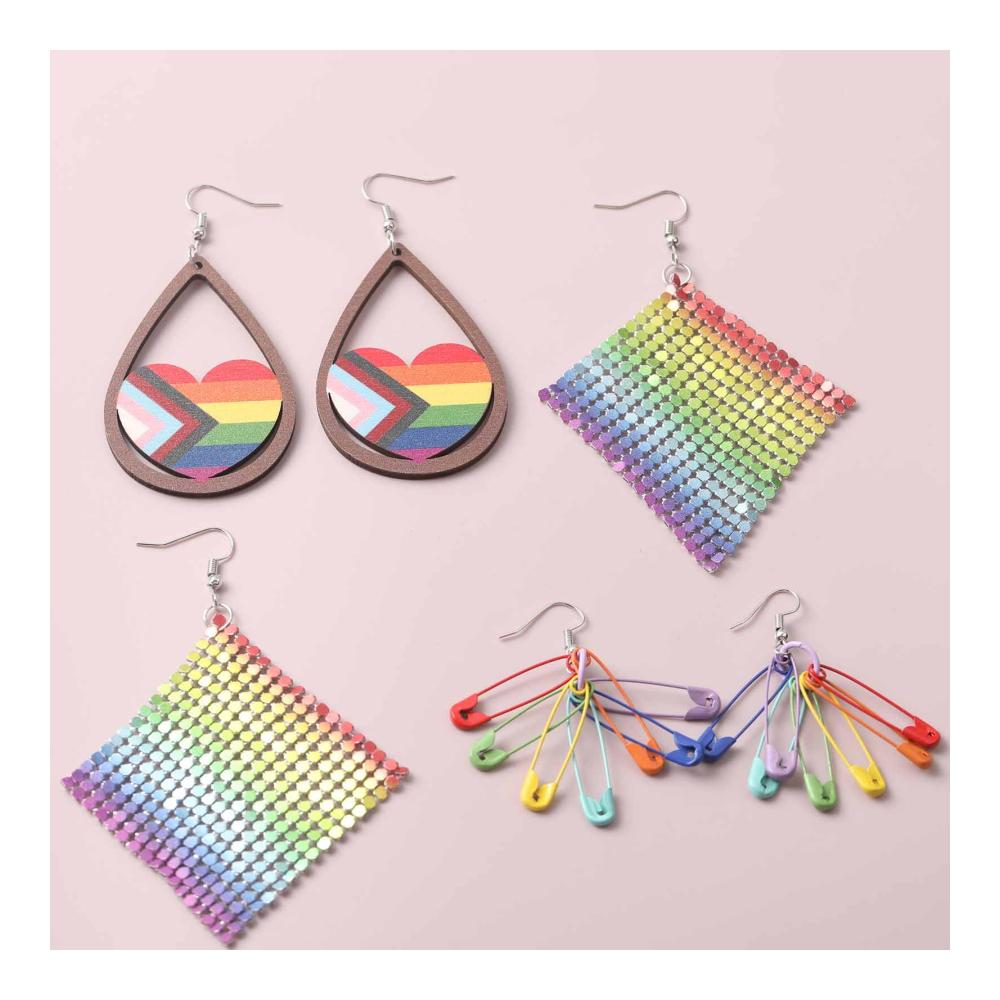 6 Paare LGBTQ Regenbogen Ohrringe Set für Damen - Stolz Ohrstecker Zubehör für LGBT Community - Bunte Homosexuell Stolz Schmuckkollektion - Ideal für Pride Events und täglichen Gebrauch