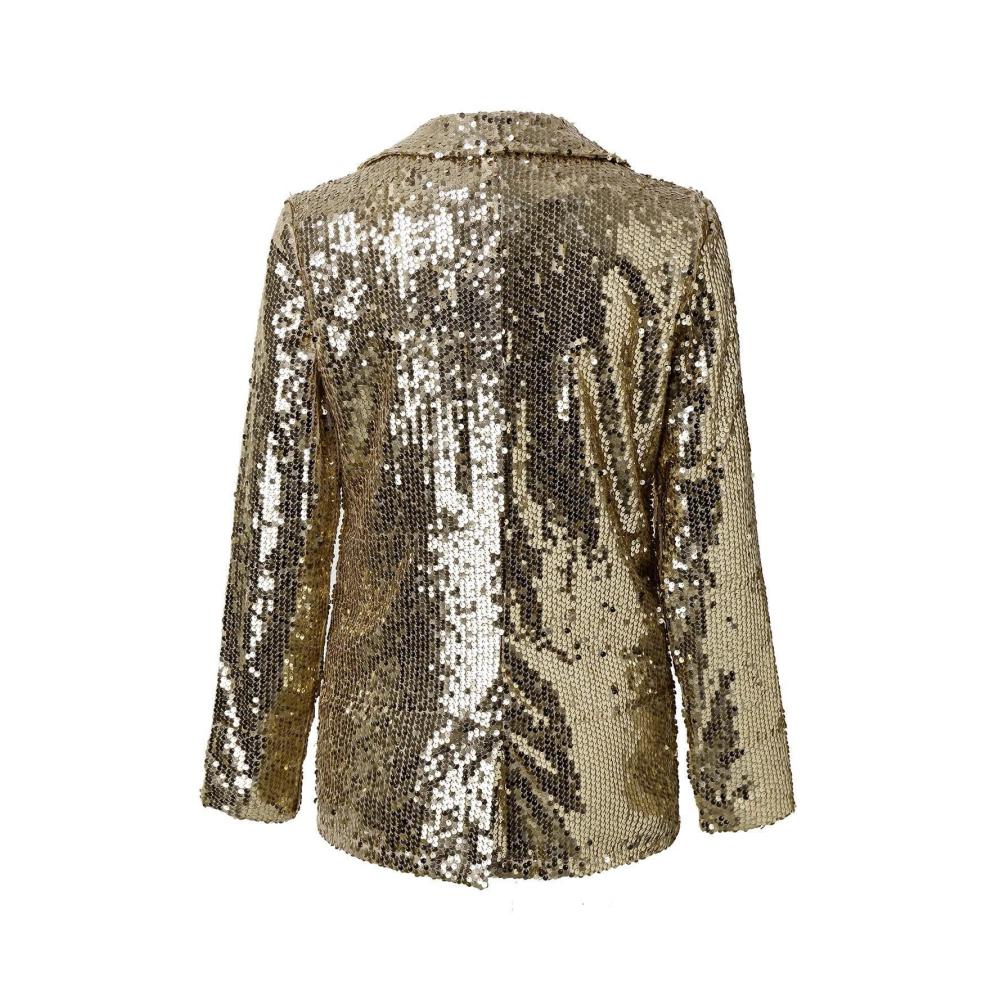 Eleganter Damen Blazer Langarm Paillettenjacke für Glitzer-Partys taillierte Anzugjacke mit stilvollen Details perfekt für besondere Anlässe