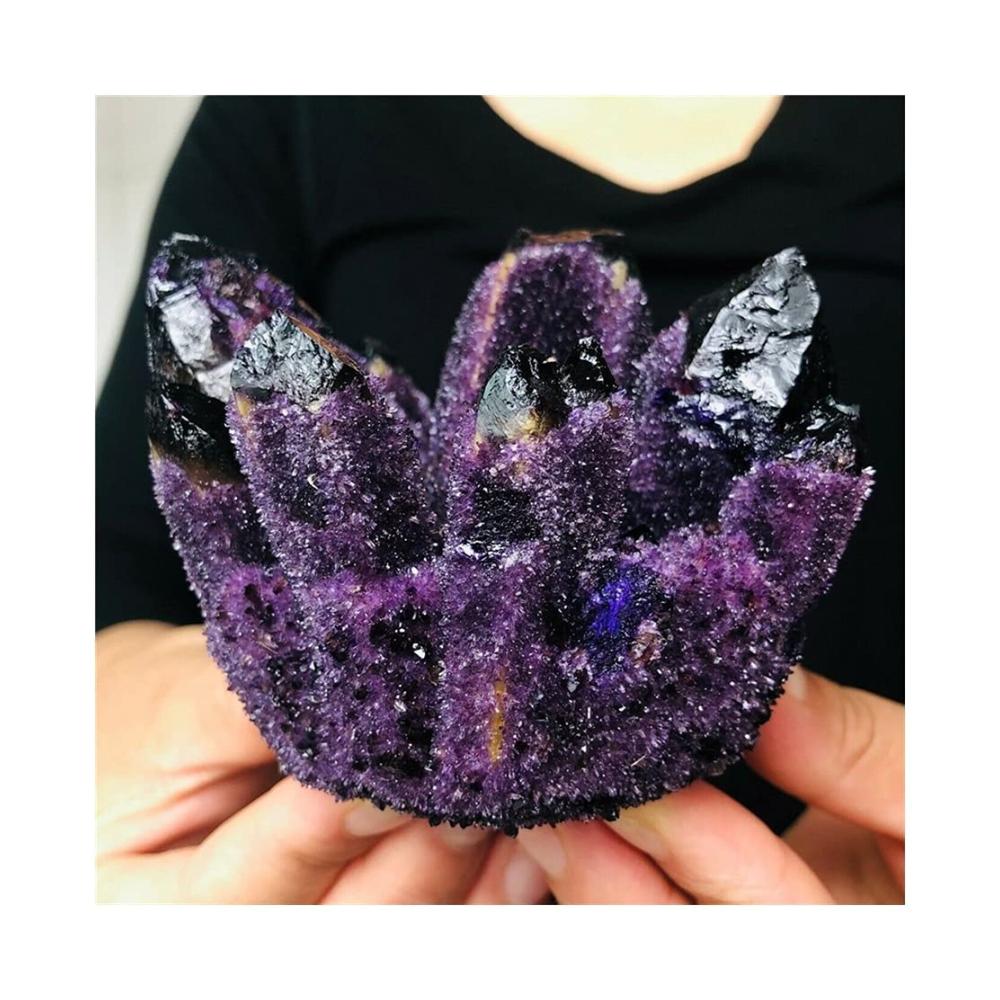 Entdecke die Magie der Natur Edelsteine Sammlung mit natürlichen Violette Geister-Phantom-Quarz-Drusen. Einzigartige Mineralien für deine Kollektion