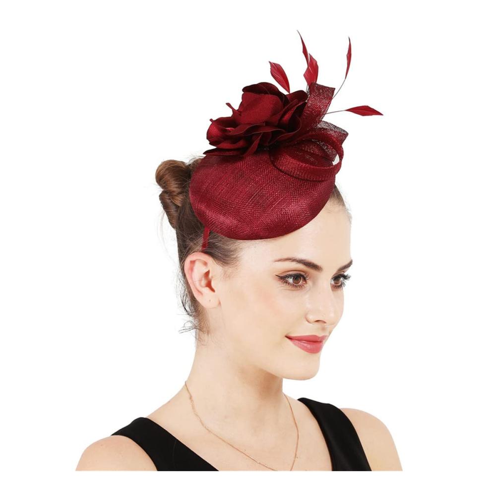 Eleganter Damen Fascinator 4-lagig mit Blumen und Schleifen - Perfekter Haarschmuck für Hochzeiten Partys und besondere Anlässe