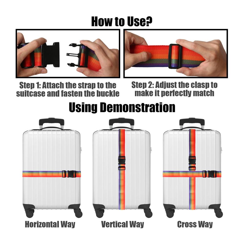 Hochwertige 4er-Packung Verstellbare Koffergurte mit Schnellverschluss - Strapazierfähige Riemen für sicheres Reisen - Ideale Gepäckschnallen für Koffer - Komfort und Zuverlässigkeit vereint