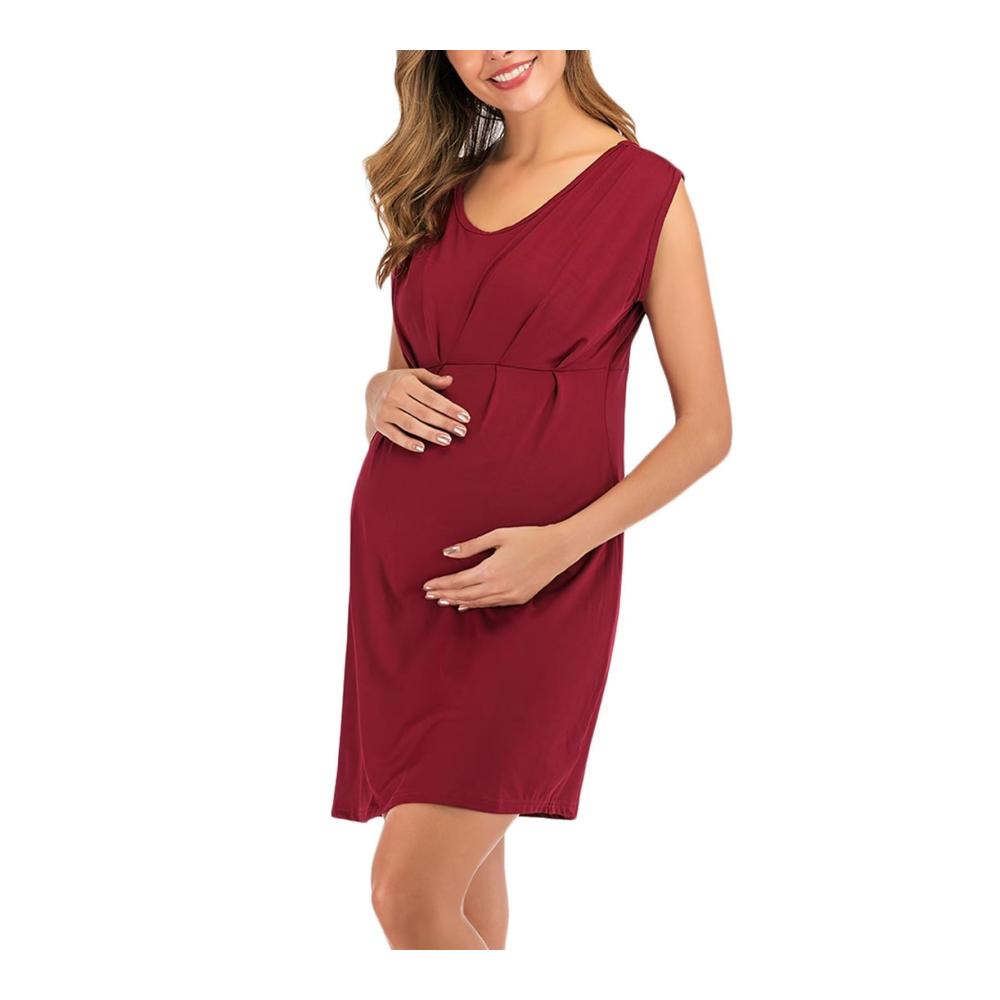 Entzückendes Damen Umstandskleid - Sommerliche Eleganz für Schwangerschaft - Ärmelloses Kleid für stilvolle Mütter - Perfekte Kombination aus Komfort und Stil - Ideal für den lässigen Look