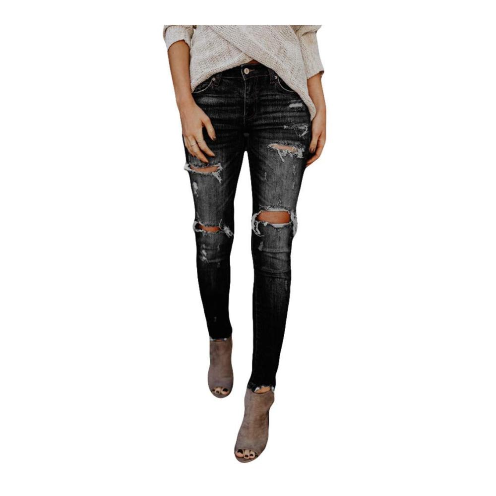 Entdecken Sie die ultimativen Jeanshosen Damen Röhrenjeans Super Trashed Skinny Jeans Extrem zerrissen und mit Zierrissen für einen trendigen Look