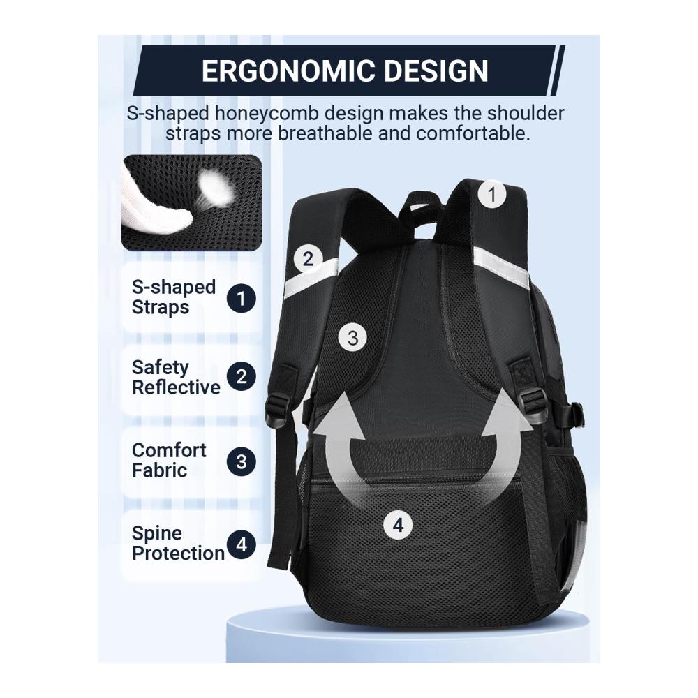 Entdecke den perfekten Schulranzen für Jungen! Wasserdicht leicht & modisch. Idealer Daypack für Schule & Reisen. Ergonomisches Design in Schwarz