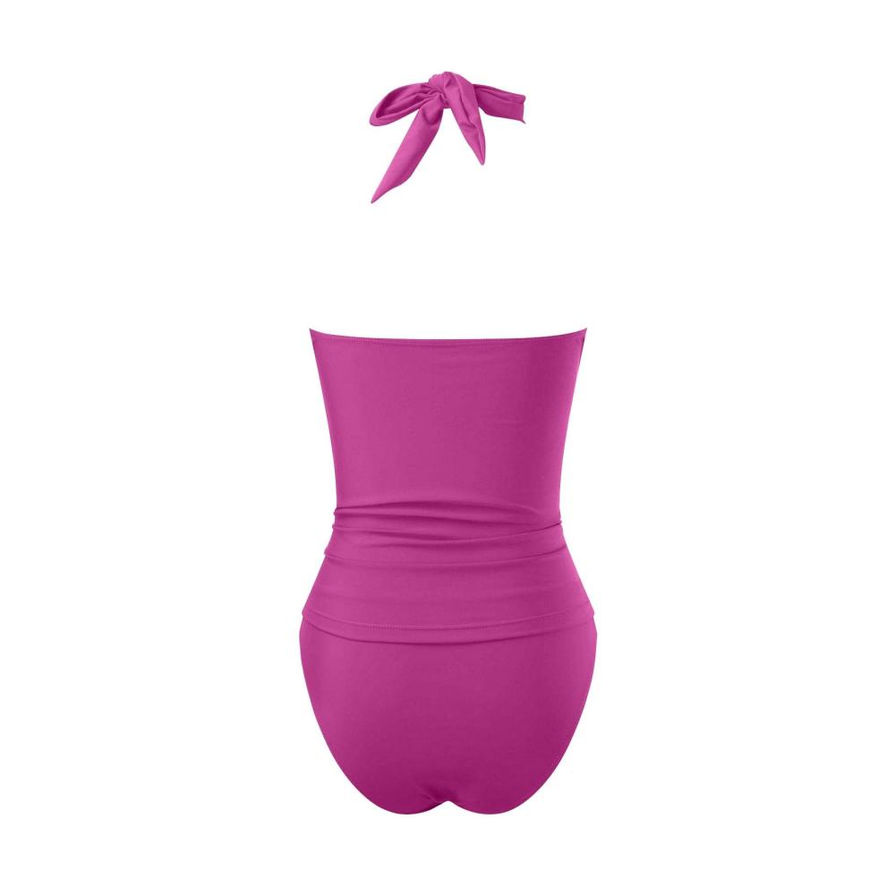 Entdecke den zeitlosen Stil Retro Einfarbig Split Bikini - Der beliebte Badeanzug für Damen in großen Größen! Schlankheitswirkung inklusive