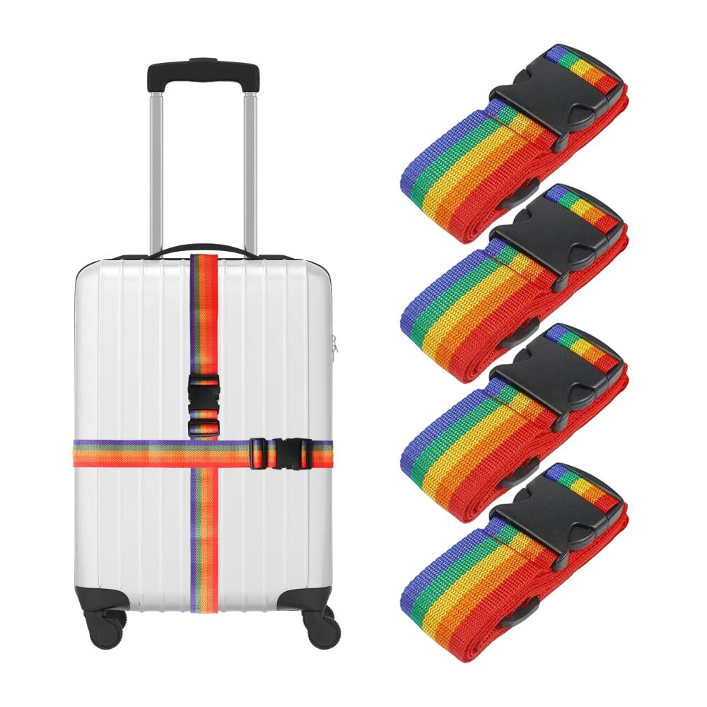 Hochwertige 4er-Packung Verstellbare Koffergurte mit Schnellverschluss - Strapazierfähige Riemen für sicheres Reisen - Ideale Gepäckschnallen für Koffer - Komfort und Zuverlässigkeit vereint