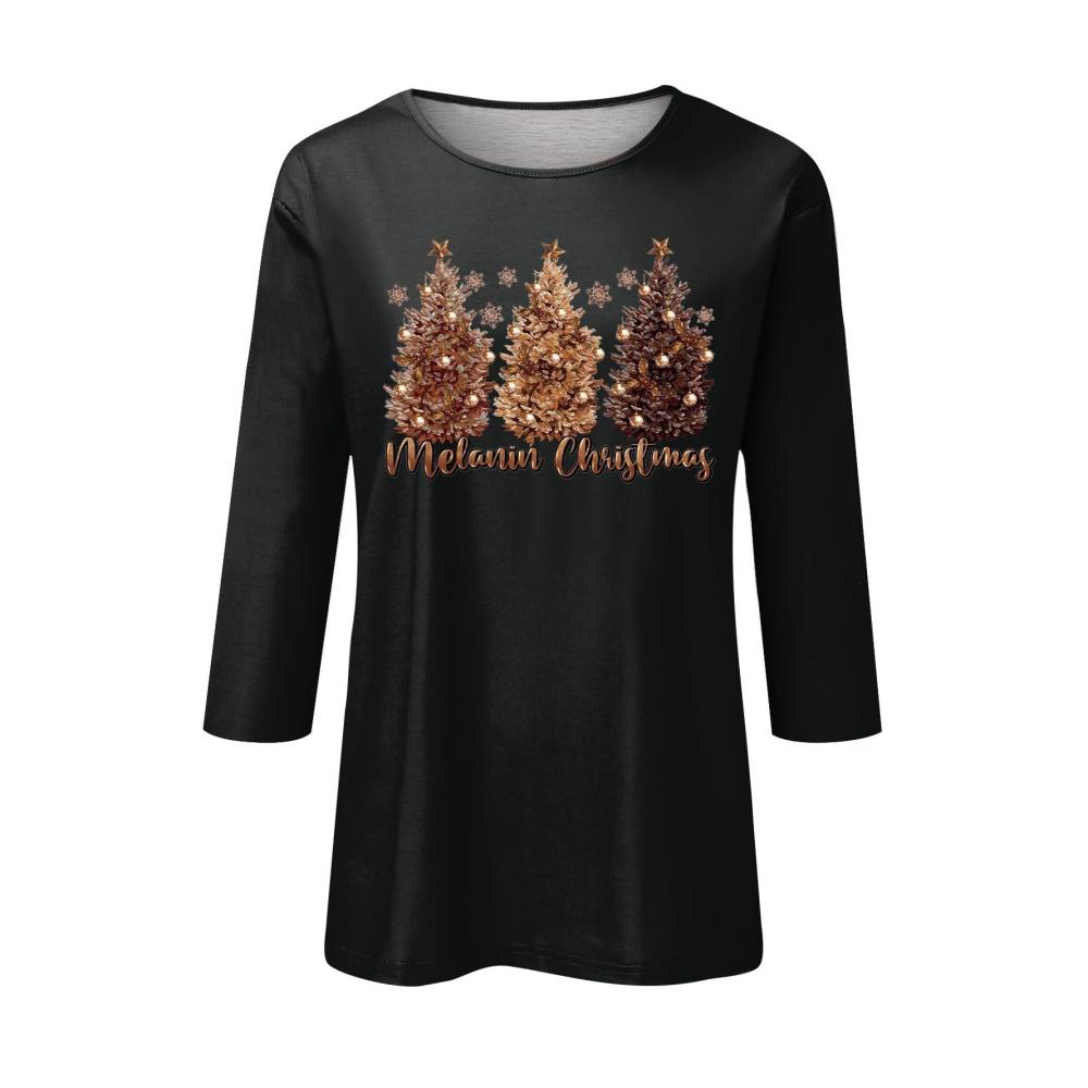 Entzückende Weihnachts-Sweatshirts für Damen Lässige Shirts mit 3/4 Ärmeln niedliche Grafiken lose Passform & herbstliche Motive - Jetzt entdecken