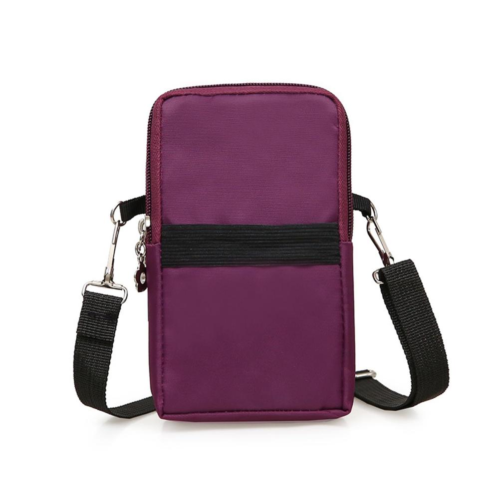 Entdecken Sie die perfekte Geldbörse Handytasche Nylon Umhängetasche für Damen mit großer Kapazität und verstellbarem Schultergurt in Violett! Praktisch und stilvoll für Frauen und Mädchen