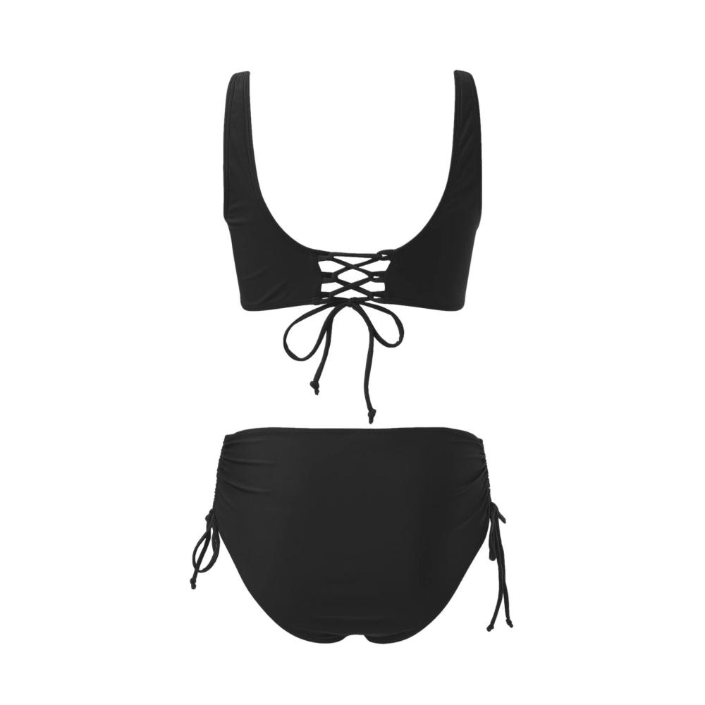 Entdecke den ultimativen Bikini-Sets Sexy Push-Up mit V-Ausschnitt Blumenmuster und Bauchweg-Effekt. Perfekt für große Brüste. Jetzt in Schwarz erhältlich