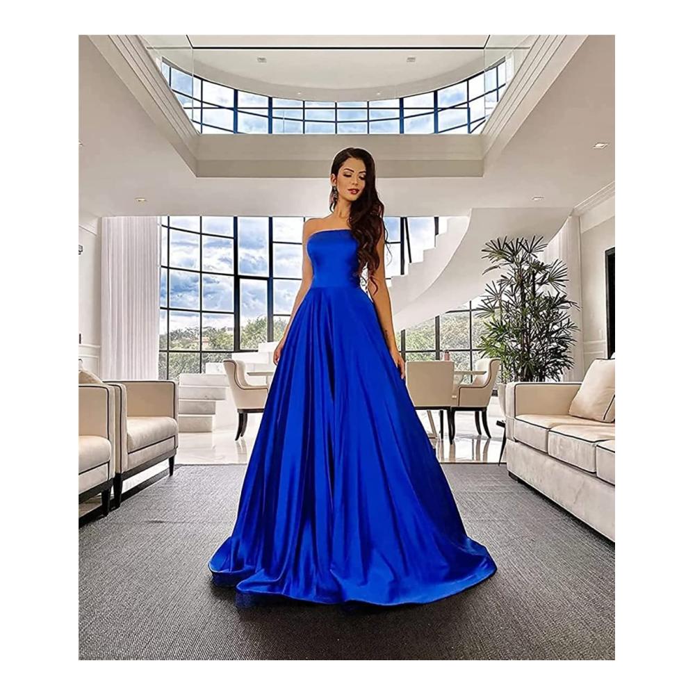 Einzigartiges Trägerloses Abendkleid Elegantes Ballkleid aus Satin für besondere Anlässe - A-Linie mit stilvollem Bandeau-Schnitt perfekt für Cocktailpartys und formelle Events - Jetzt entdecken