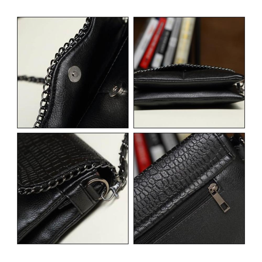 Erstaunliche Clutch für stilbewusste Damen Schwarze Vintage Handtasche im Crossbody-Stil für elegante Partys und Abende. Großzügig und zeitlos schön