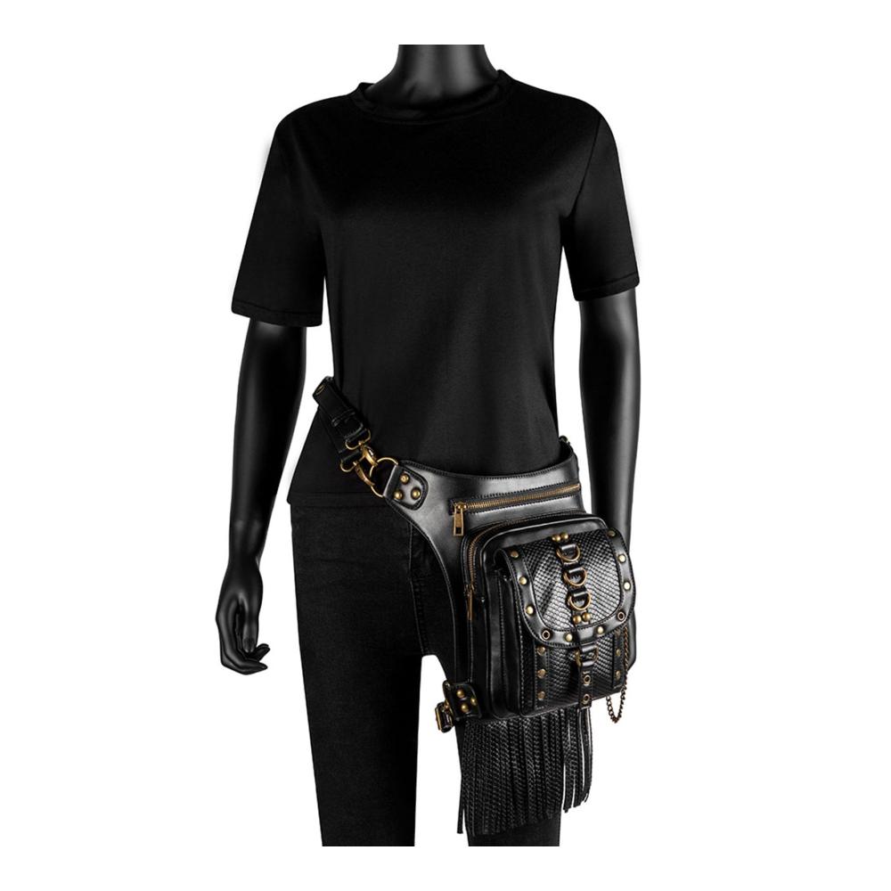 Entdecken Sie den ultimativen Stil Steampunk Vintage PU-Leder Mode-Hüfttasche für Wanderungen und mehr! Praktisch modisch und vielseitig einsetzbar