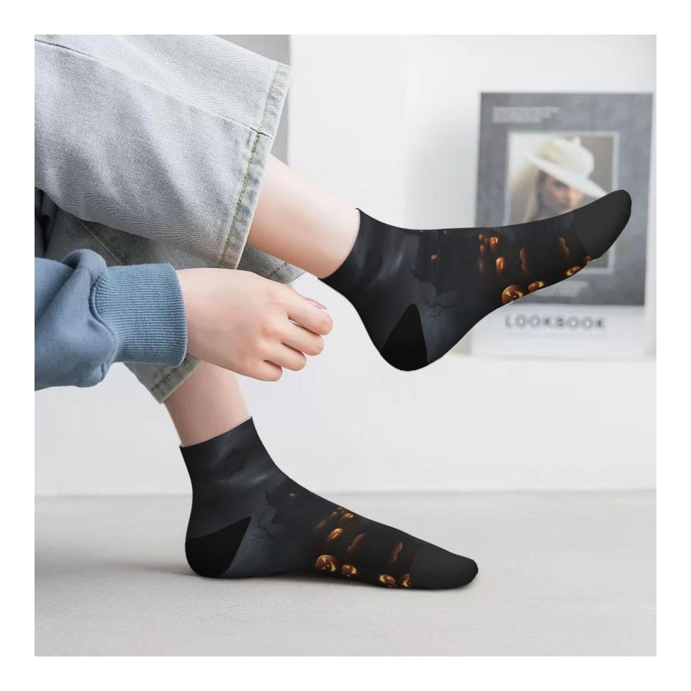 Stilvolle Knöchelsocken für Halloween-Gothic-Liebhaber Bequeme Socken mit modischen Mustern für Damen und Herren in Einheitsgröße