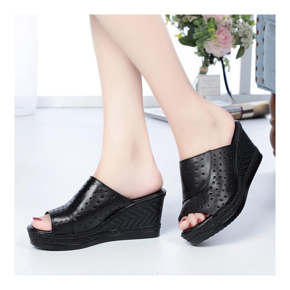 Bequeme Damen Zehentrenner Anti-Rutsch Plattform Sandalen mit Keilabsatz Peep-Toe Design und atmungsaktiver Deep Mouth Technologie. Kaufe jetzt