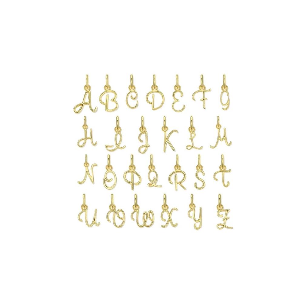 Personalisiertes 925 Silber Namensschmuck Set Einfache 26 Englische Buchstaben Anhänger für DIY - Ideales Frauen Geburtstagsgeschenk - Halskette nicht enthalten
