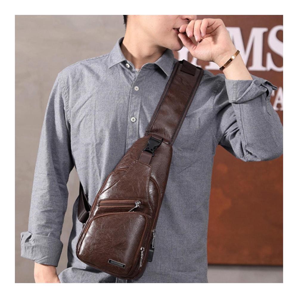 Trendige PU-Ledertasche für Herren Cross-Body Schultertasche mit Stil – Praktischer Schulterrucksack für den urbanen Lifestyle – Jetzt entdecken und stilvoll unterwegs sein