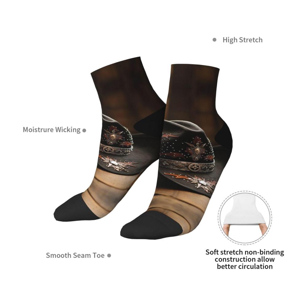 Modische Knöchelsocken für Damen und Herren American West Rodeo Hut 3 - Bequeme Einheitsgröße mit trendigen Mustern - Ideale Socken für Erwachsene