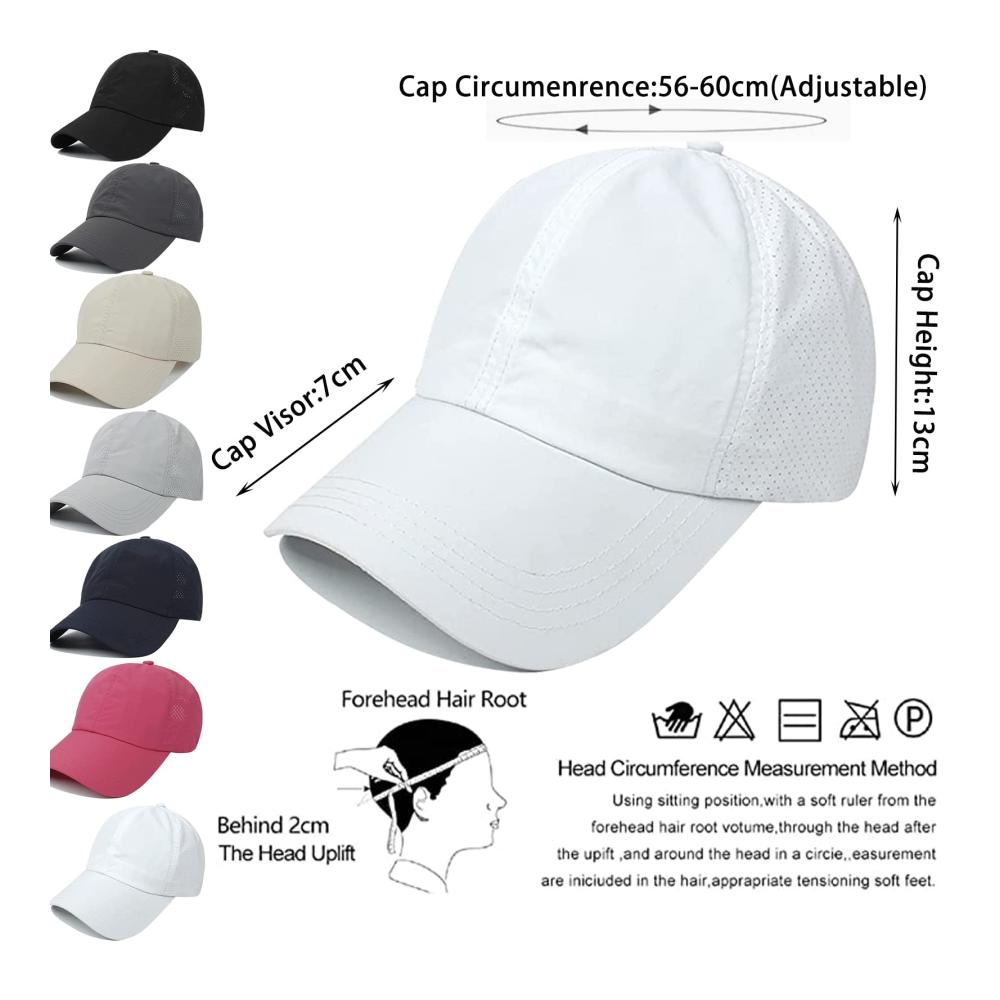 Hochwertige Damen Mesh Baseball Cap mit Schnell Trocknendem Material | Verstellbarer Sonnenhut für Laufen und Sport | UV-Schutz Basecap mit Ponytail Feature