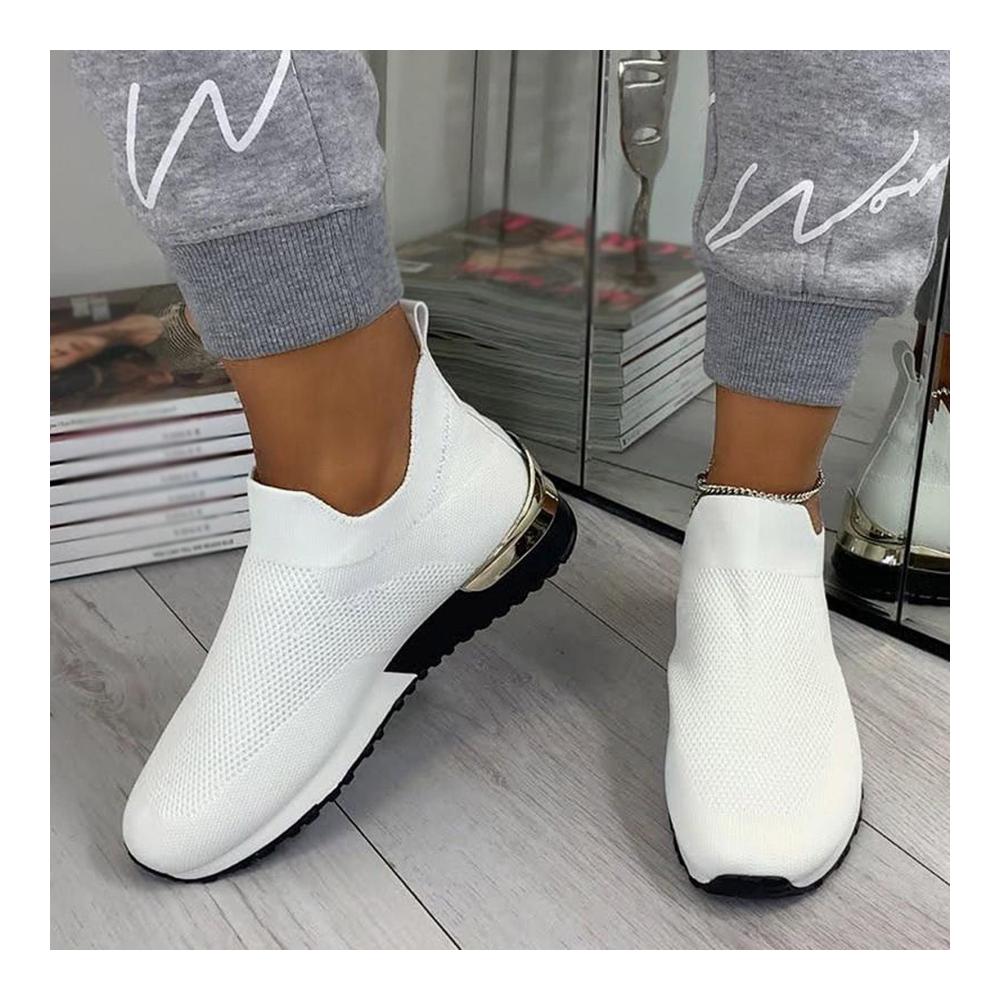 Ultimative Straßenlaufschuhe Damen | Orthopädische Air Cushion Sneaker für Frauen | Leichte Slip-On Walkingschuhe für Diabetiker | Komfortable Laufschuhe mit Luftkissen