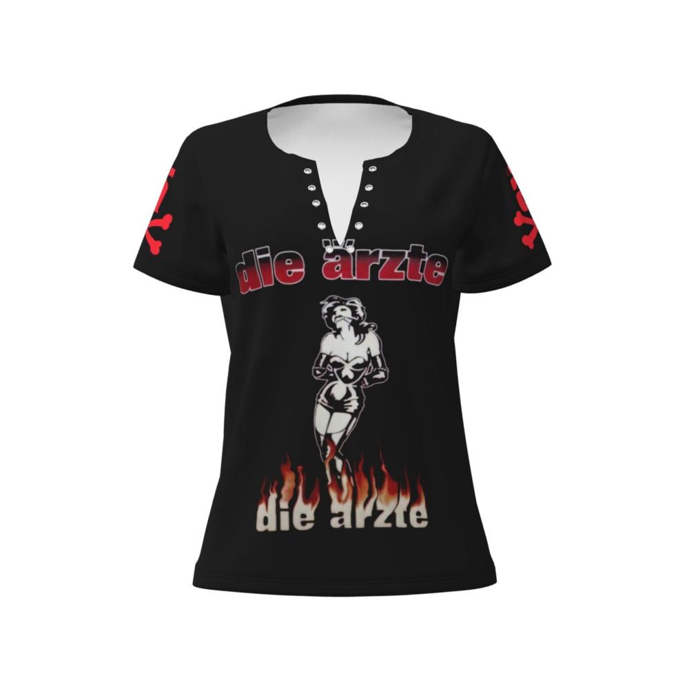 Entdecken Sie die neuesten Damen T-Shirts Deutsche Rockband Arzte Grafik-T-Shirts mit verführerischem V-Ausschnitt. Lässiger Stil modisches Design - ein Muss für Ihren Kleiderschrank