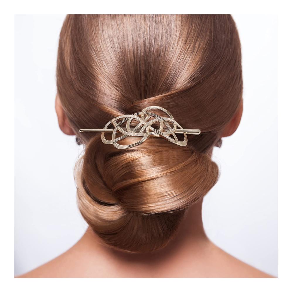 Exquisite Goldene Haarnadeln im Vintage-Stil Elegante irische und Wikinger-Haarspangen mit filigranen Metallknoten für Frauen - Ein zeitloses Accessoire für stilvolle Haarstyles