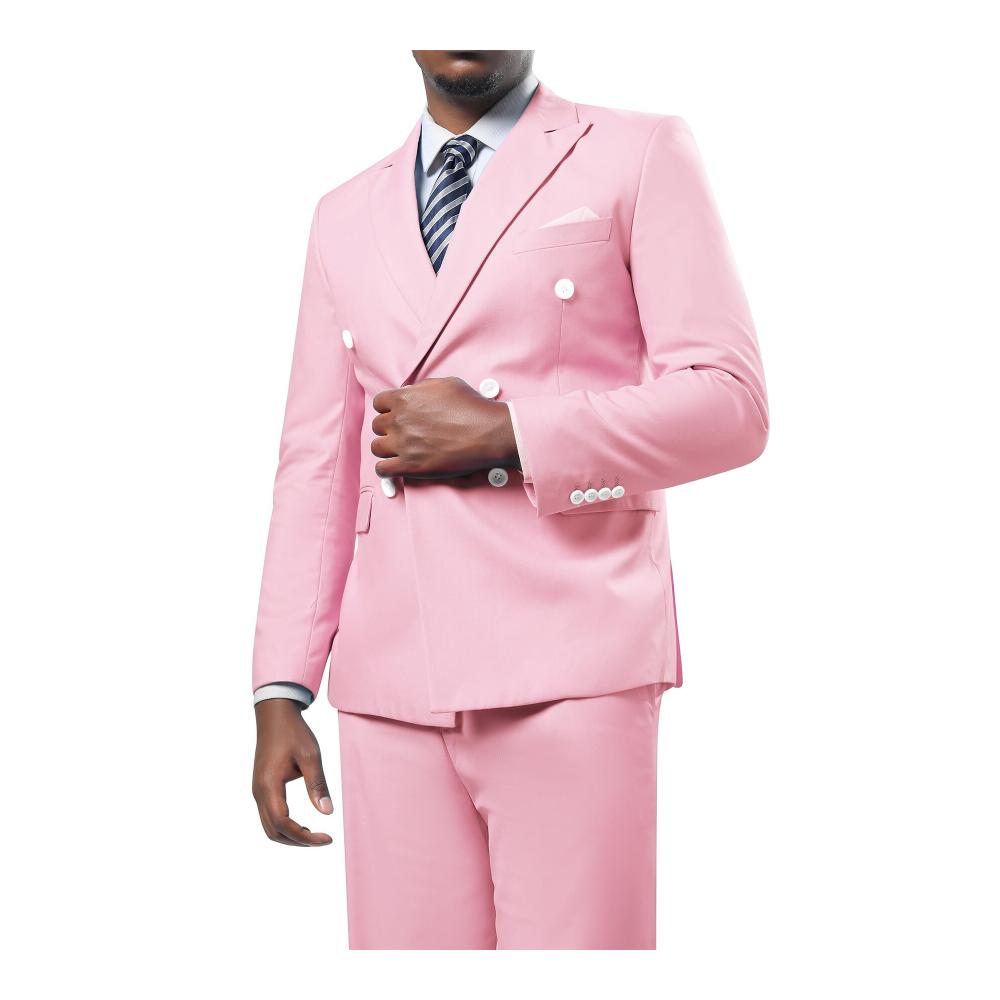 Eleganter Herrenanzug Zweiteiliger Slim Fit Zweireiher mit Peak Revers - Perfekt für Hochzeit und Business