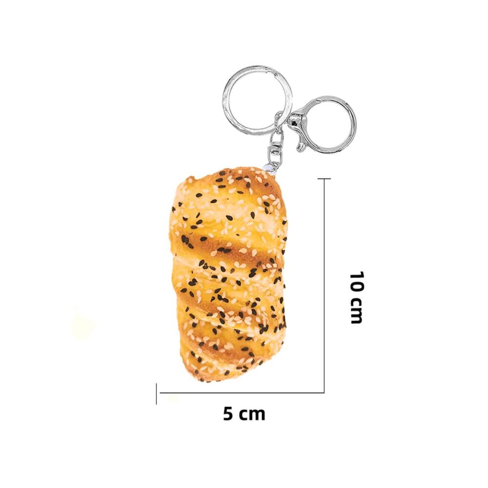 Entzückender Damen-Schlüsselanhänger Simuliertes Brot als charmantes Accessoire für Rucksack Autoschlüssel & Co. Ideal als Partygeschenk