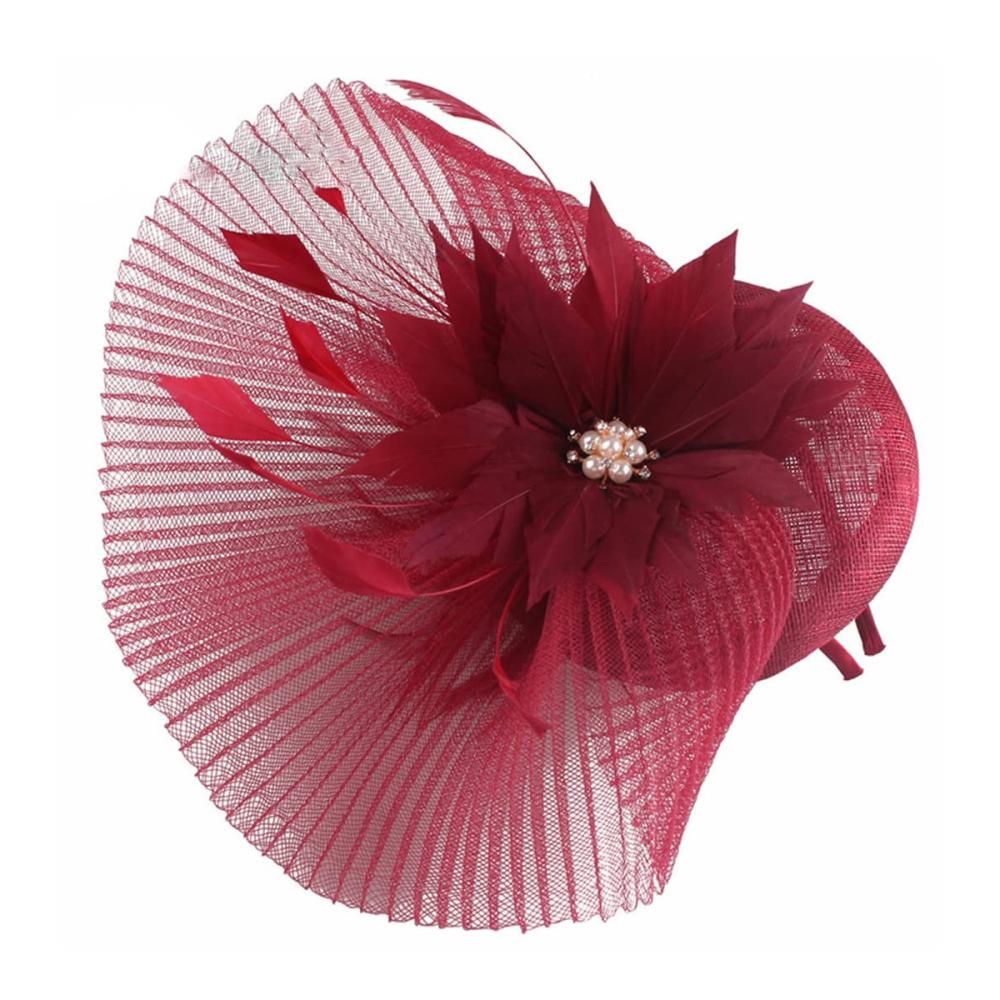 Eleganter Fascinator Hut mit Mesh für Damen - Stilvolle Baskenmütze mit Federn - Perfektes Accessoire für besondere Anlässe - Exquisite Haar-Accessoires