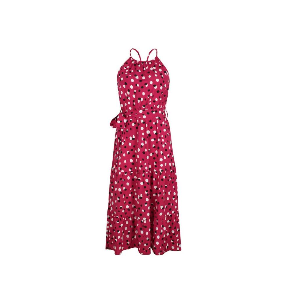 Stilvoll entspannen Freizeit-Must-Have! Damen Sommerkleid mit Polka Dot Muster und Boho-Vibes. Perfekt für Strandtage und Vintage-Liebhaberinnen. Jetzt in Rot-M