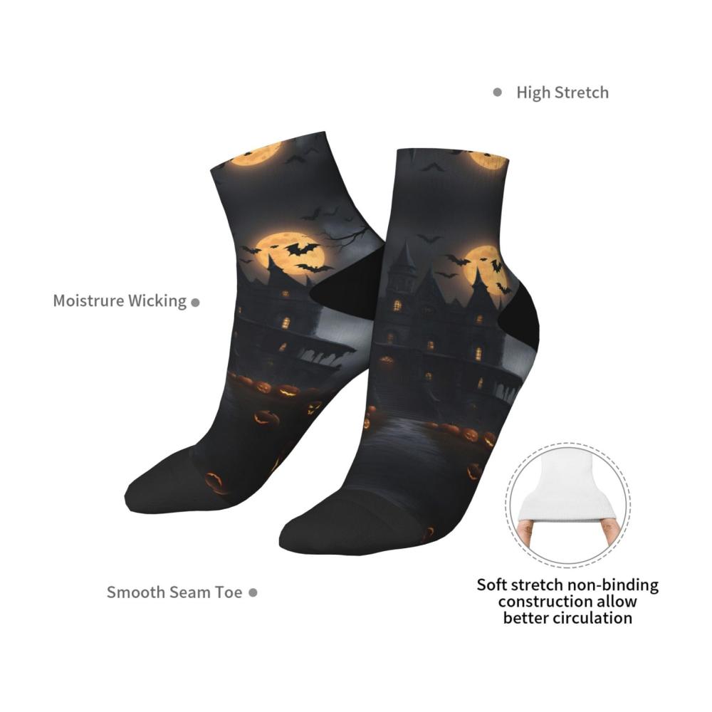 Stilvolle Knöchelsocken für Halloween-Gothic-Liebhaber Bequeme Socken mit modischen Mustern für Damen und Herren in Einheitsgröße