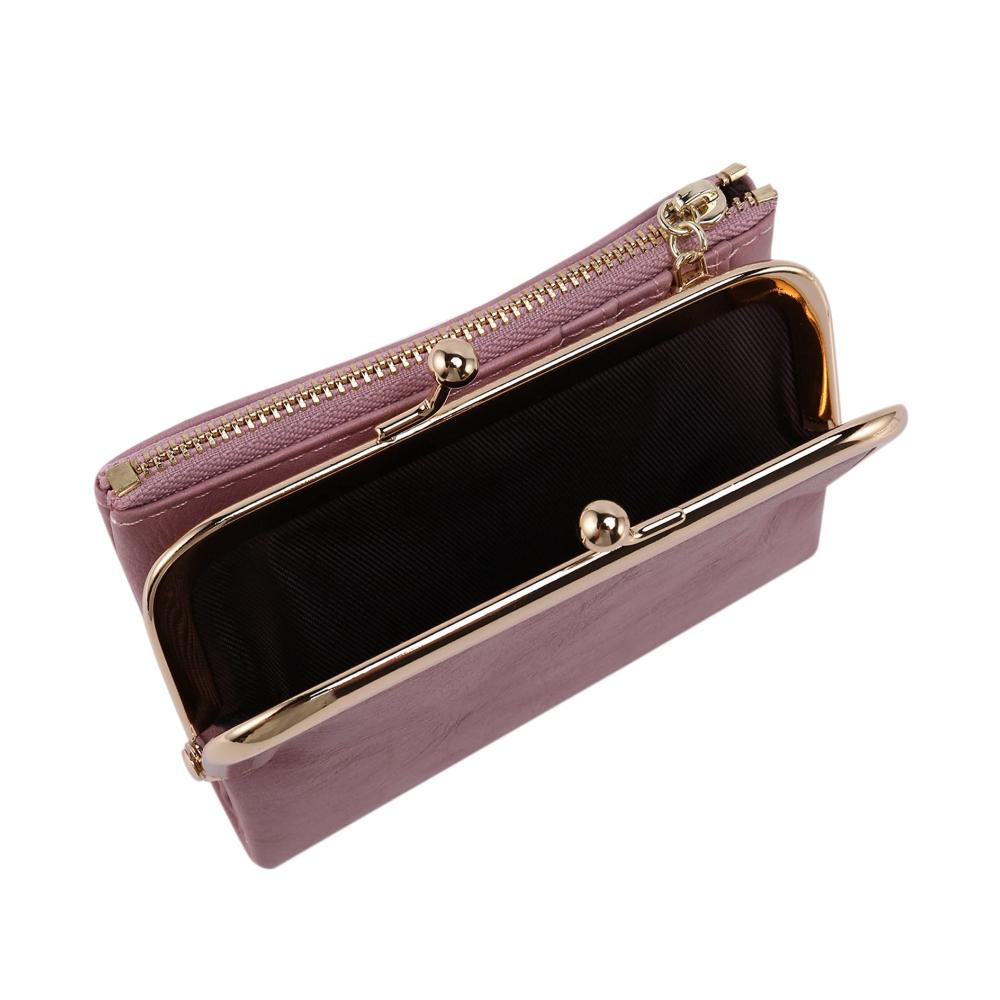 Stilvoll organisiert Damen Brieftasche Bifold Retro Multifunktions Geldbörse mit Reißverschluss & Kissen in Rosa - Ein Must-have für Ihre Accessoire-Kollektion
