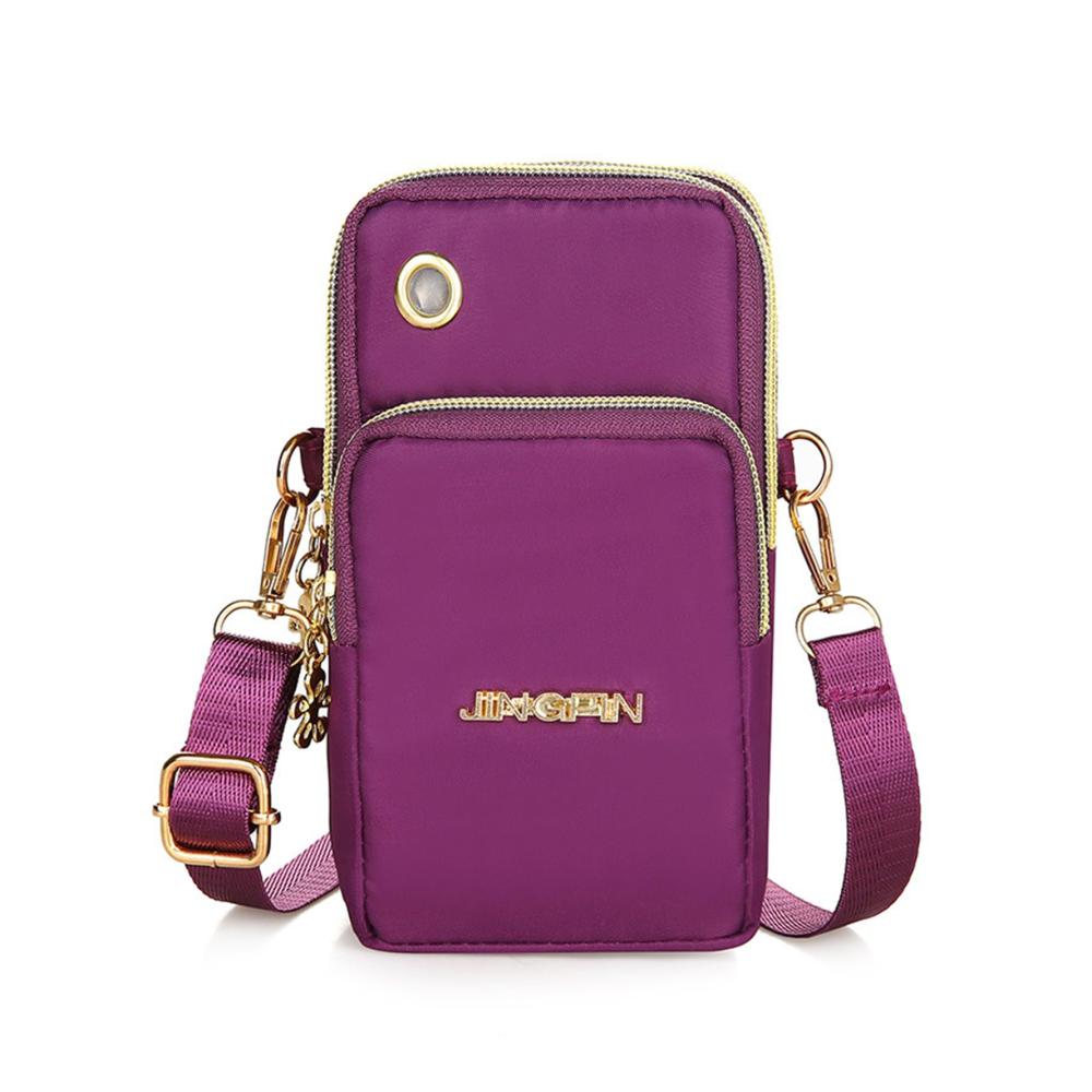 Entdecken Sie die perfekte Geldbörse Handytasche Nylon Umhängetasche für Damen mit großer Kapazität und verstellbarem Schultergurt in Violett! Praktisch und stilvoll für Frauen und Mädchen