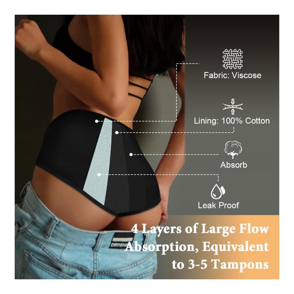 Ultimativer Komfort Damen Panties & Hipsters für jede Phase - Perioden Unterwäsche Baumwollslips für Menstruation & Postpartum. Absorbierend und auslaufsicher