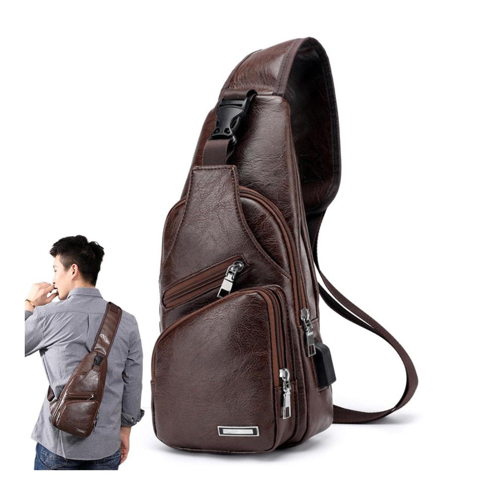 Trendige PU-Ledertasche für Herren Cross-Body Schultertasche mit Stil – Praktischer Schulterrucksack für den urbanen Lifestyle – Jetzt entdecken und stilvoll unterwegs sein