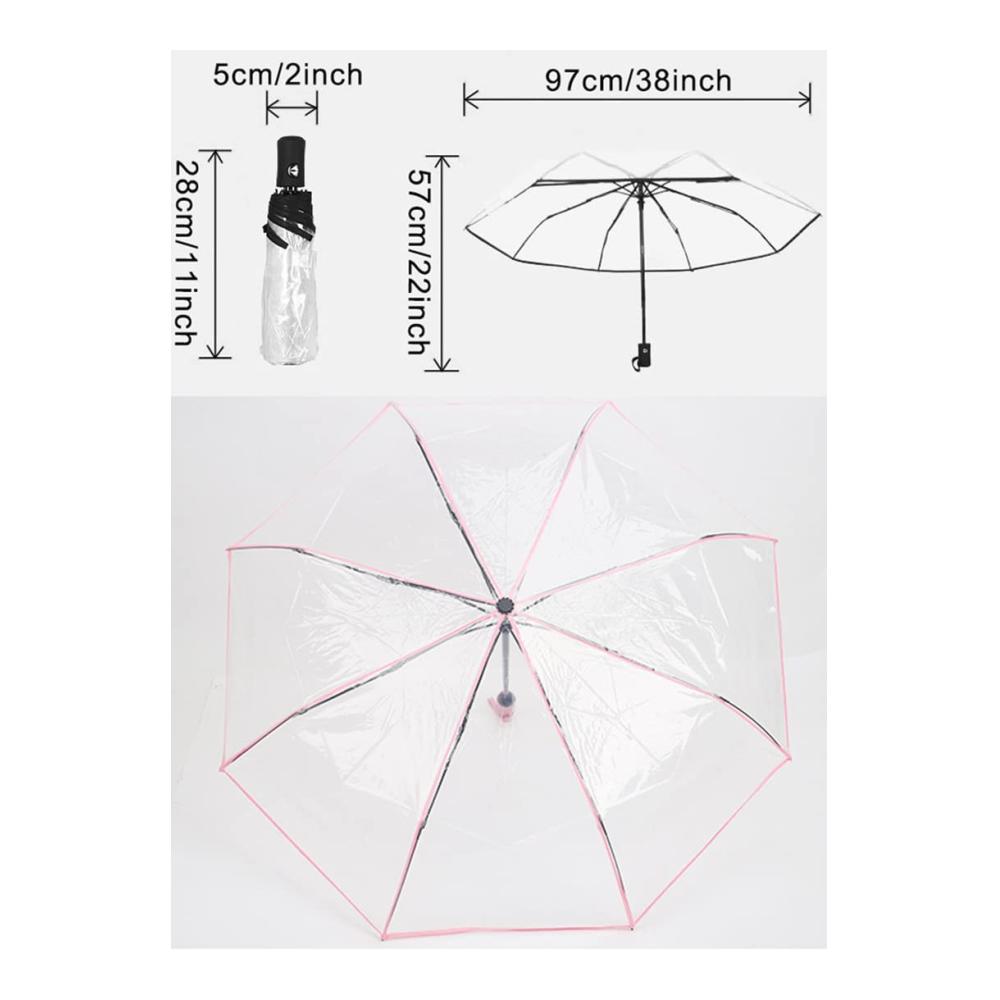 Innovativer Taschenschirm Automatischer Kompaktregenschirm mit transparentem Sonnendach ideal für stilbewusste Frauen und Mädchen auf Reisen