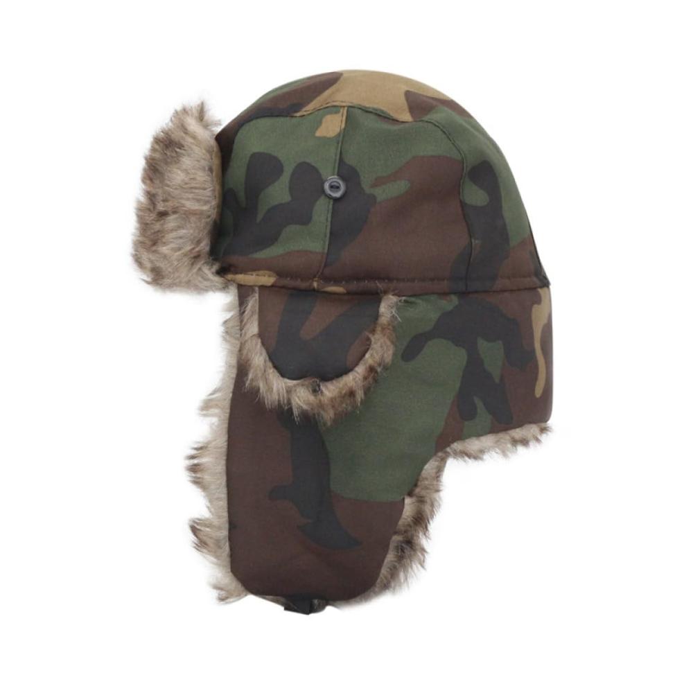 Fliegermützen Stilvolle Kälteschutz-Trooper-Mütze für Outdoor-Spaß! Camouflage-Muster warm und bequem perfekt zum Skaten Skifahren und mehr