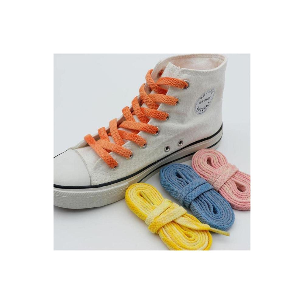 Erwachsene und Kinder Sport-Sneaker Flache Schnürsenkel 8mm breit Vintage-Batikband ideal für Schuhe und Stiefel 120cm 1 Paar