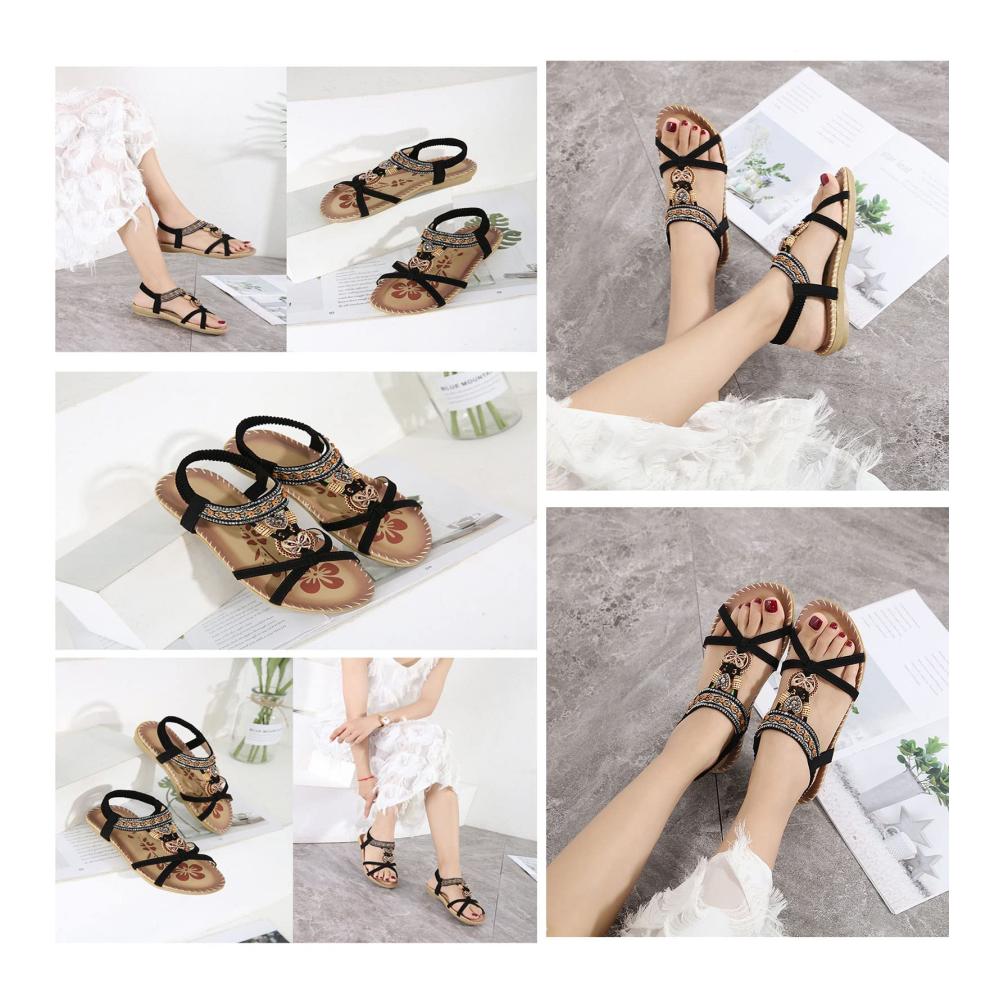 Damen Sandalen Sommer Plattform Open-Toe Retro Comfy Schuhe - Bequeme Beach Sandalen für Frauen - Stilvoll und Luftig - Trendy Strandsandalen für den Sommer - Damenmode