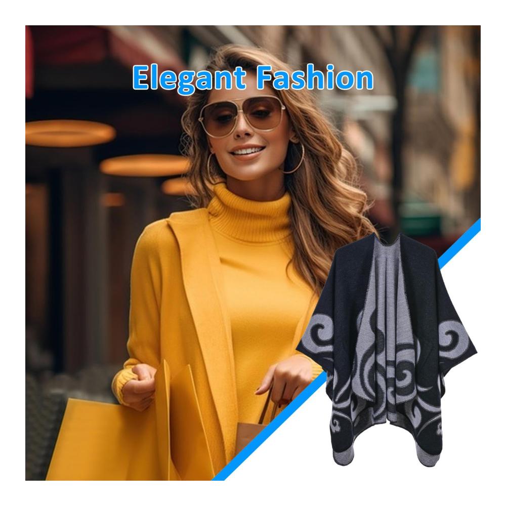 Luxuriöse Umschlagtücher Damen Poncho für Winterstil - Eleganter Wickelschal für Date-Nächte Büro und Reisen - Perfekte Ergänzung zu Ihrem Outfit