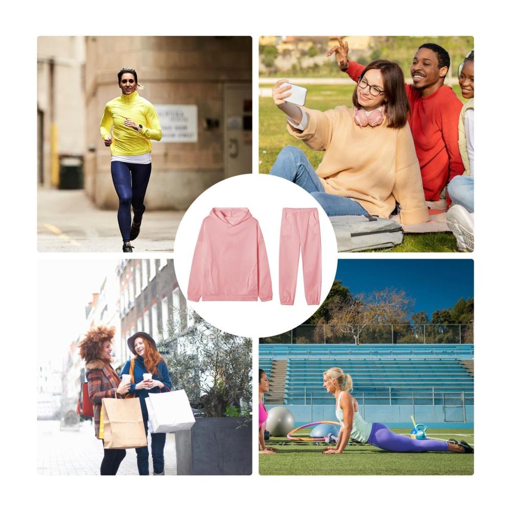 Damen Jogginganzug-Set Trendige Trainingsanzüge für Damen - 2-teiliges Sport-Outfit mit Kapuzenpullover und Jogginghose - Perfekt für Yoga und Lounge - Waschbar und Bequem