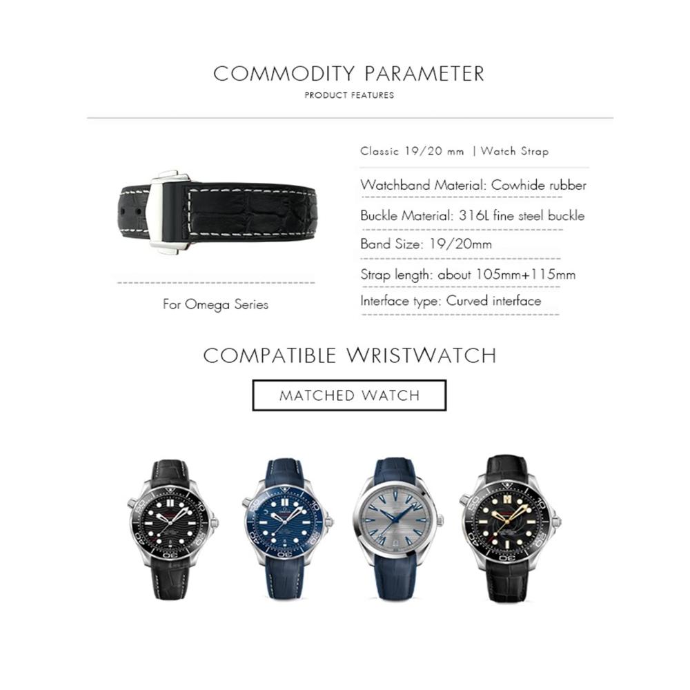 Entdecken Sie Stil und Qualität Premium 20mm Rindsleder Uhrenarmbänder für Omega Seamaster 300 Speedmaster & DE Ville. Perfekte Passform für Herren und Damen mit punktierter Schnalle