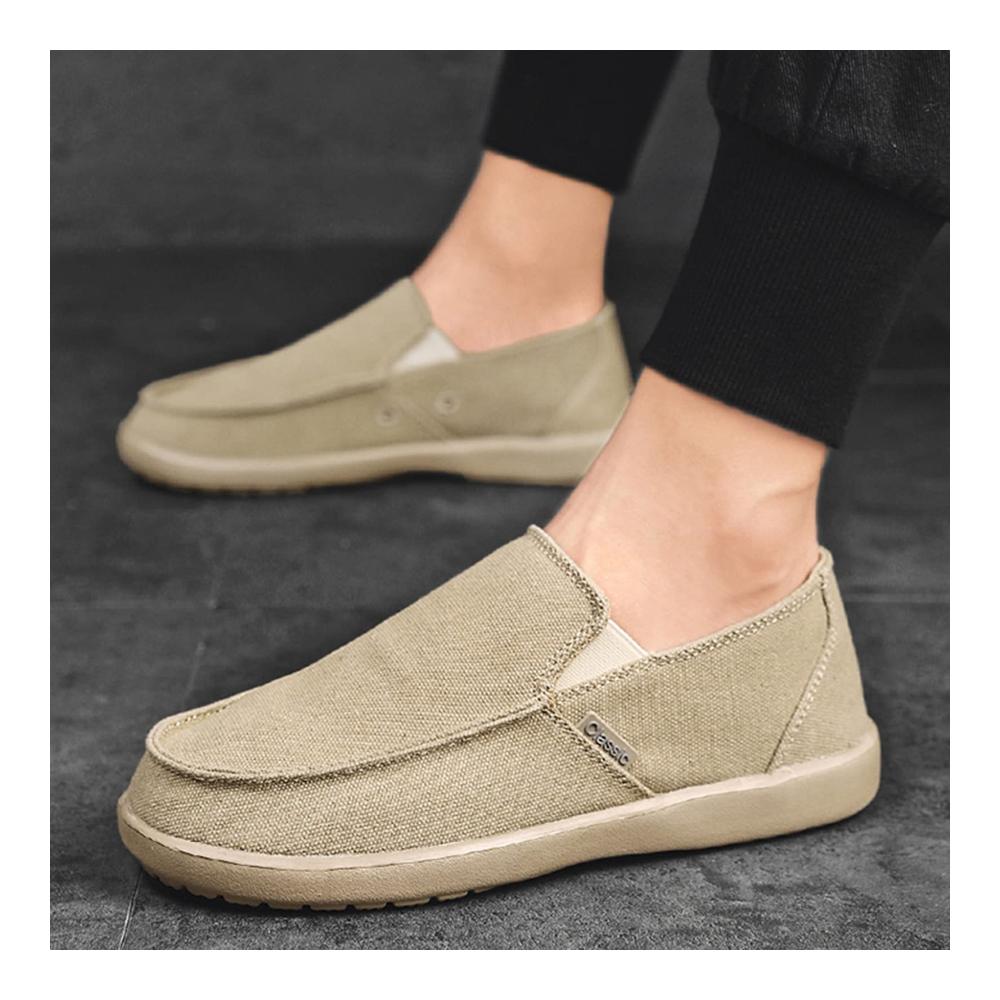 Entspannte Eleganz Bequeme Slipper & Mokassins für Herren | Atmungsaktive leichte Slip-Ons mit rutschfester Sohle | Orthopädische Sommer-Schuhe in Blau Größe 42 EU