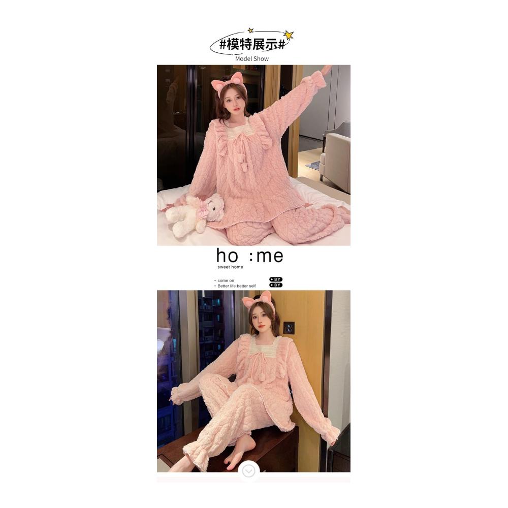 Entzückender Damen Pyjama Kuscheliges Winter Fleece Wärme & Eleganz. Flauschiger plüschiger Schlafanzug in Pink. Perfekt für gemütliche Nächte. Schlafanzug der Extraklasse