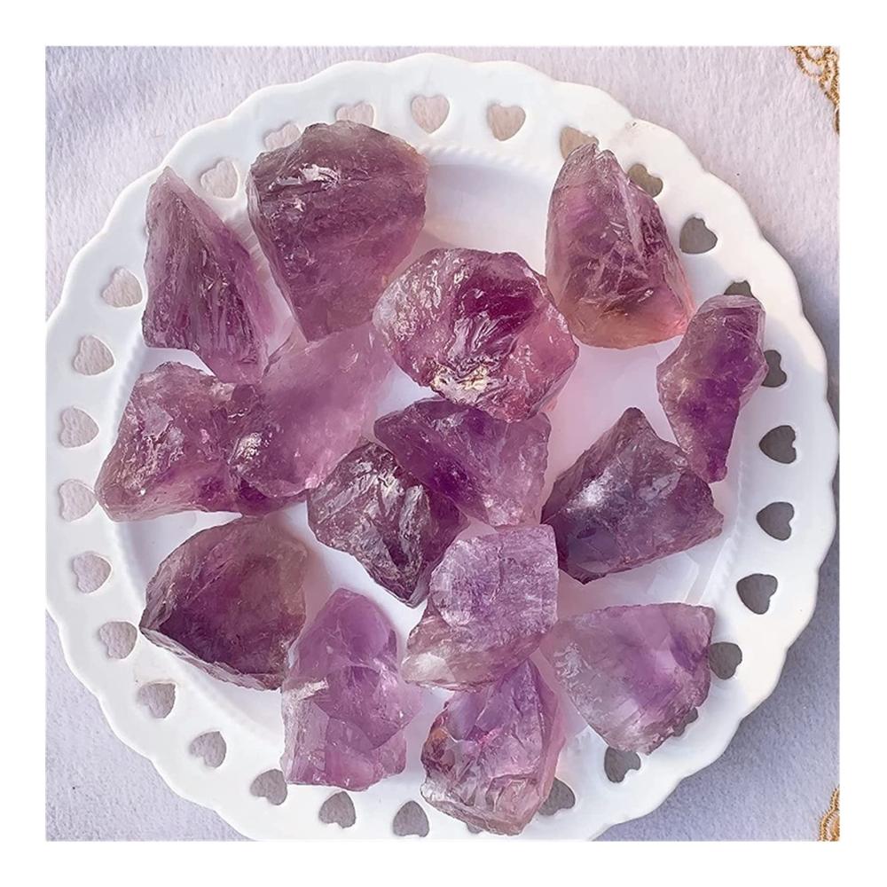 Entdecke die Magie der Natur Amethyst Rough Stone Set - 5 Stück Light Natural Crystal Rohkristall zur Heilung von Steinen Mineral. Hol dir die heilende Kraft der Edelsteine jetzt